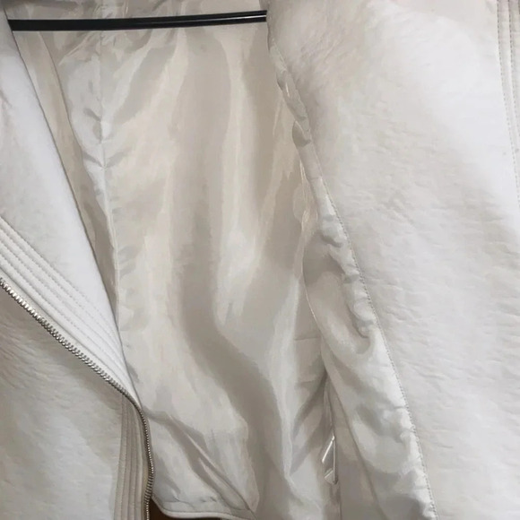 Anthropologie Silence + Noise Cream Faux Leather Jacket Size Large - Picture 13 of 13